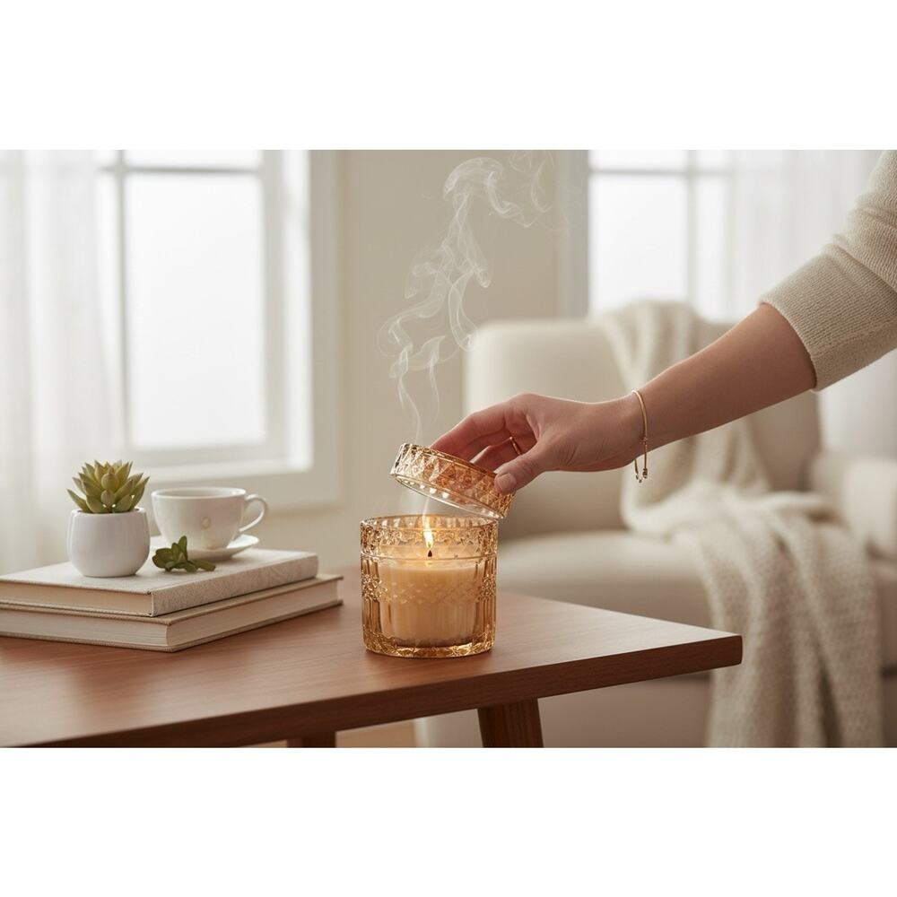 Leoben Co Leather Sandalwood 6 Oz Single Wick Candle New‎